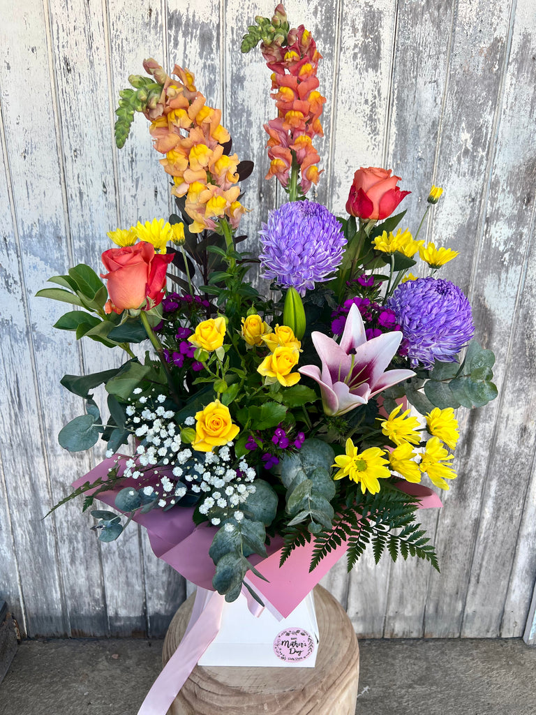 Large Mod Vase Arrangement Bright - $150