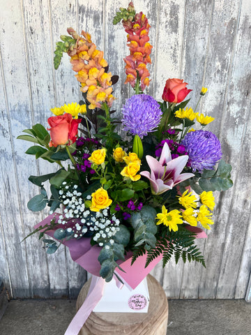 Large Mod Vase Arrangement Bright - $150