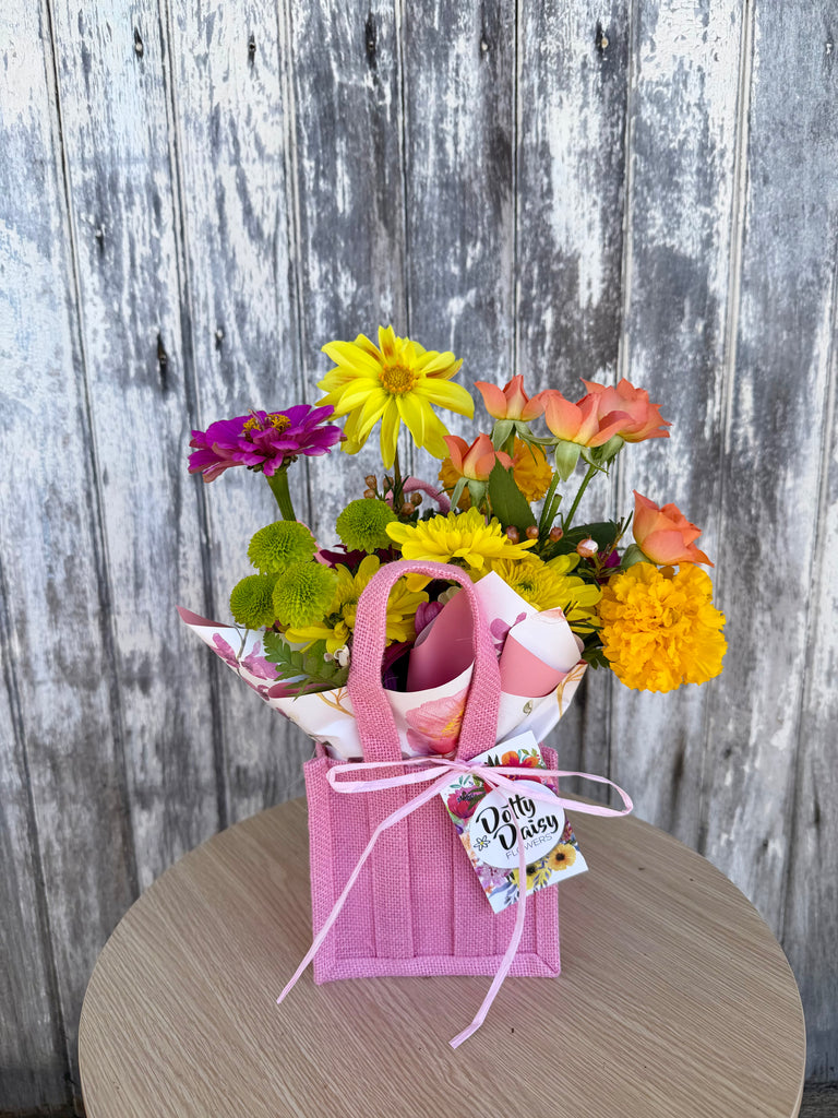 Pretty Mix in Hessian Bag - $50