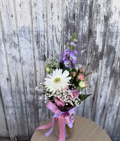 Medium Vase pretty Arrangement - $55