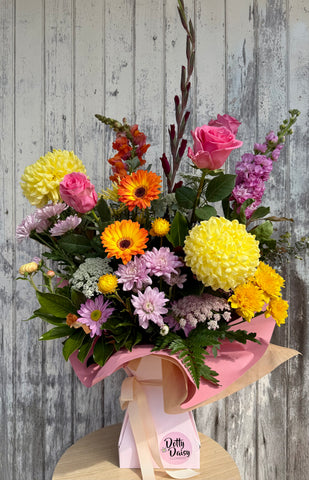 Large Mod Vase Arrangement - $200 Bright
