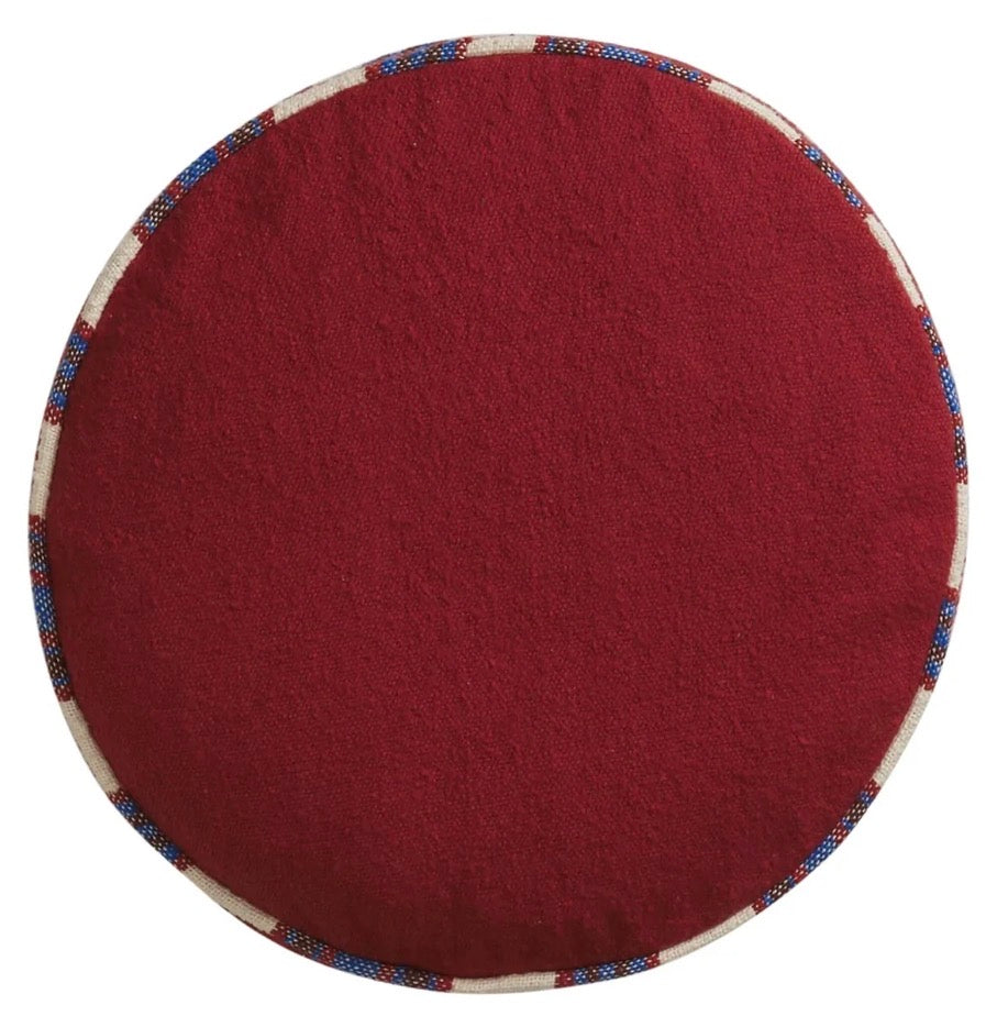 Delana Round Cushion - Crimson