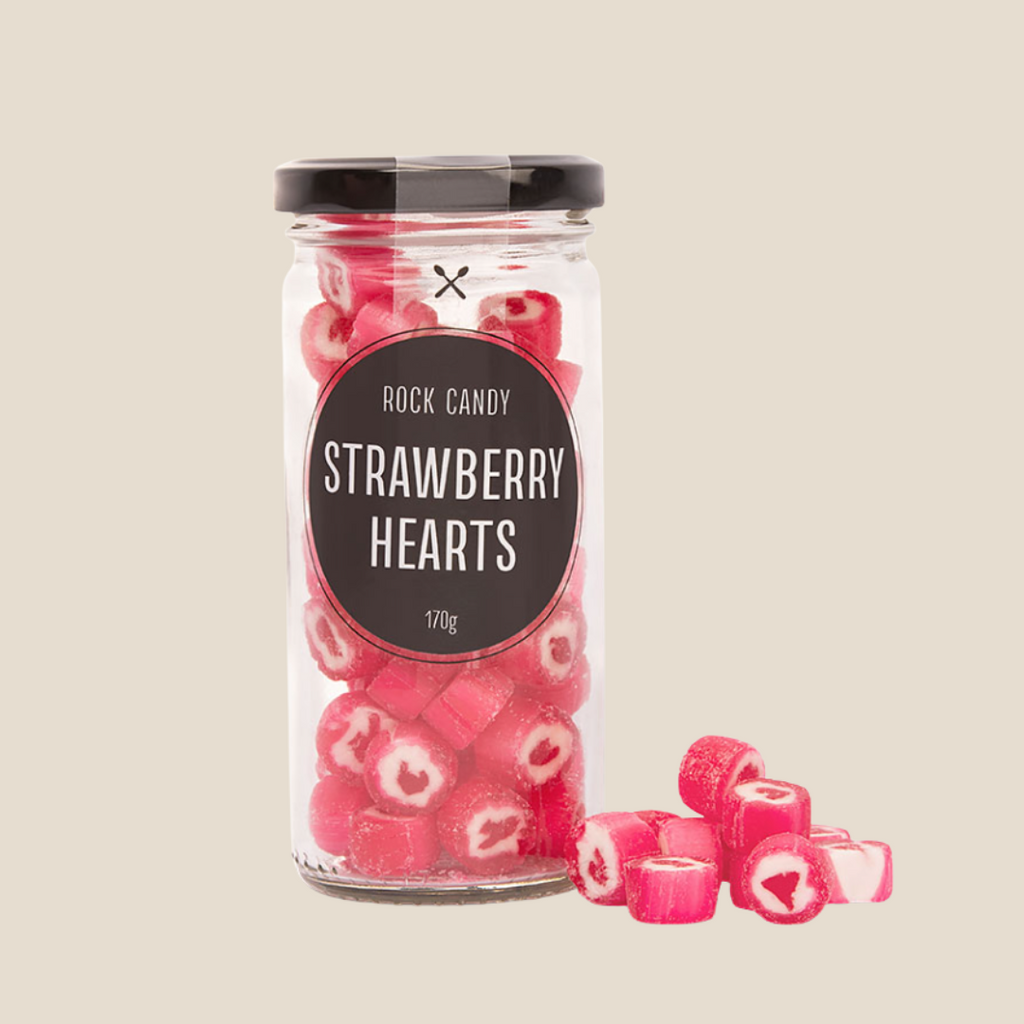 Rock Candy Strawberry Hearts - 170g