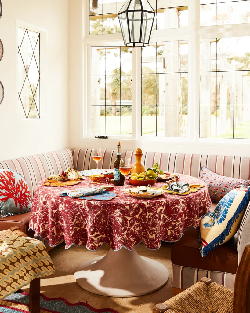 Lucia Table Cloth - Crimson