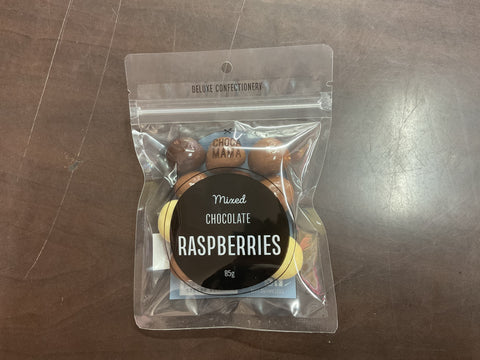 Mixed Chocolate Raspberries Mini - 85g