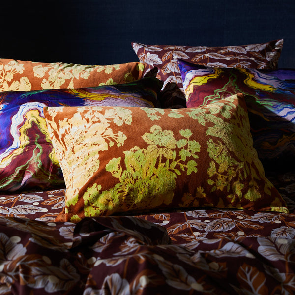 Hazel Velvet Pillowcase - Russet Standard