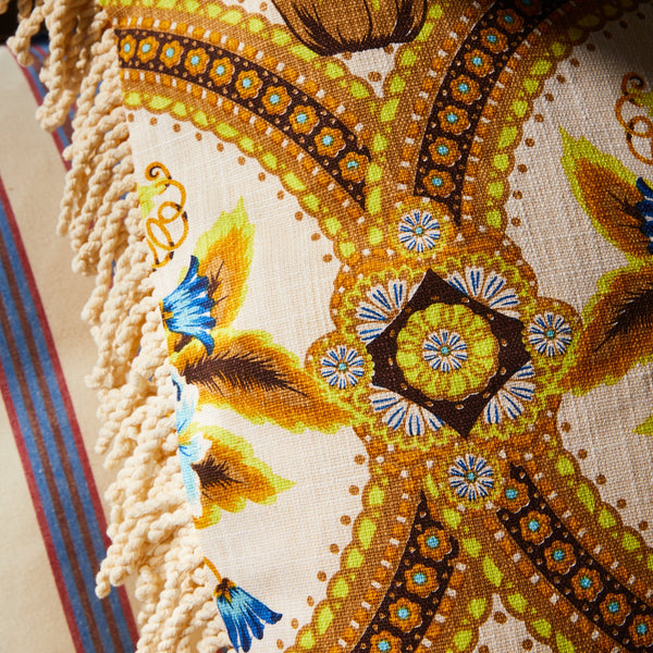 Margaret Fringe Cushion - Clay