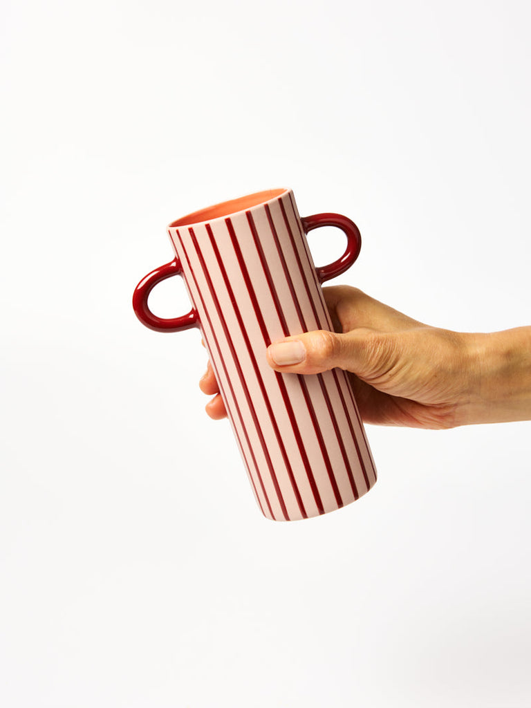 Griffe - Bud Vase Pink Pinstripe