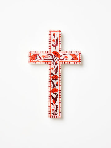 Samira Large Cross - Pink Flower