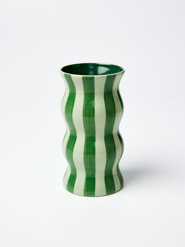 Palma - Tonal Green Stripe Vase