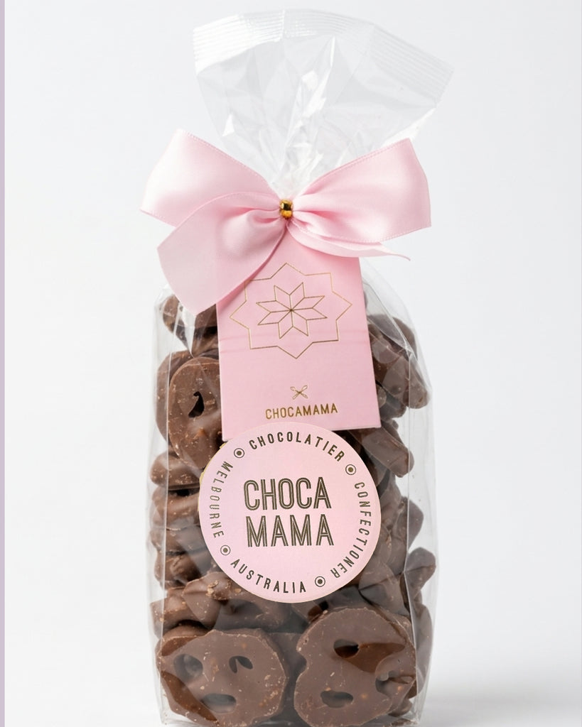 Milk Choc Pretzels Pink Ribbon -225g