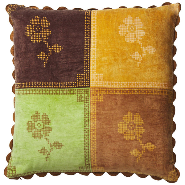 Bonny Reversible Velvet Cushion - Tigers Eye Feather Insert
