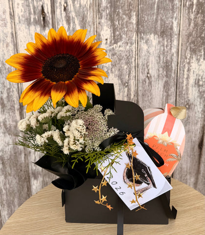 Sunflower arrangement and hand cream set