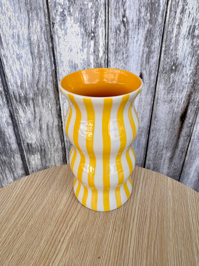 Palma - Yellow White Stripe Vase