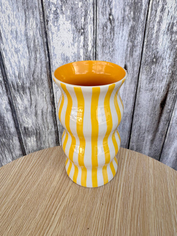 Palma - Yellow White Stripe Vase