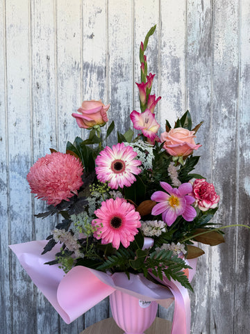 Pink Petal Bliss Arrangement - $130
