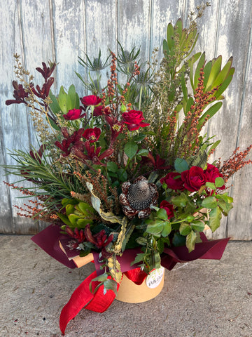 Christmas Hat Box Arrangement